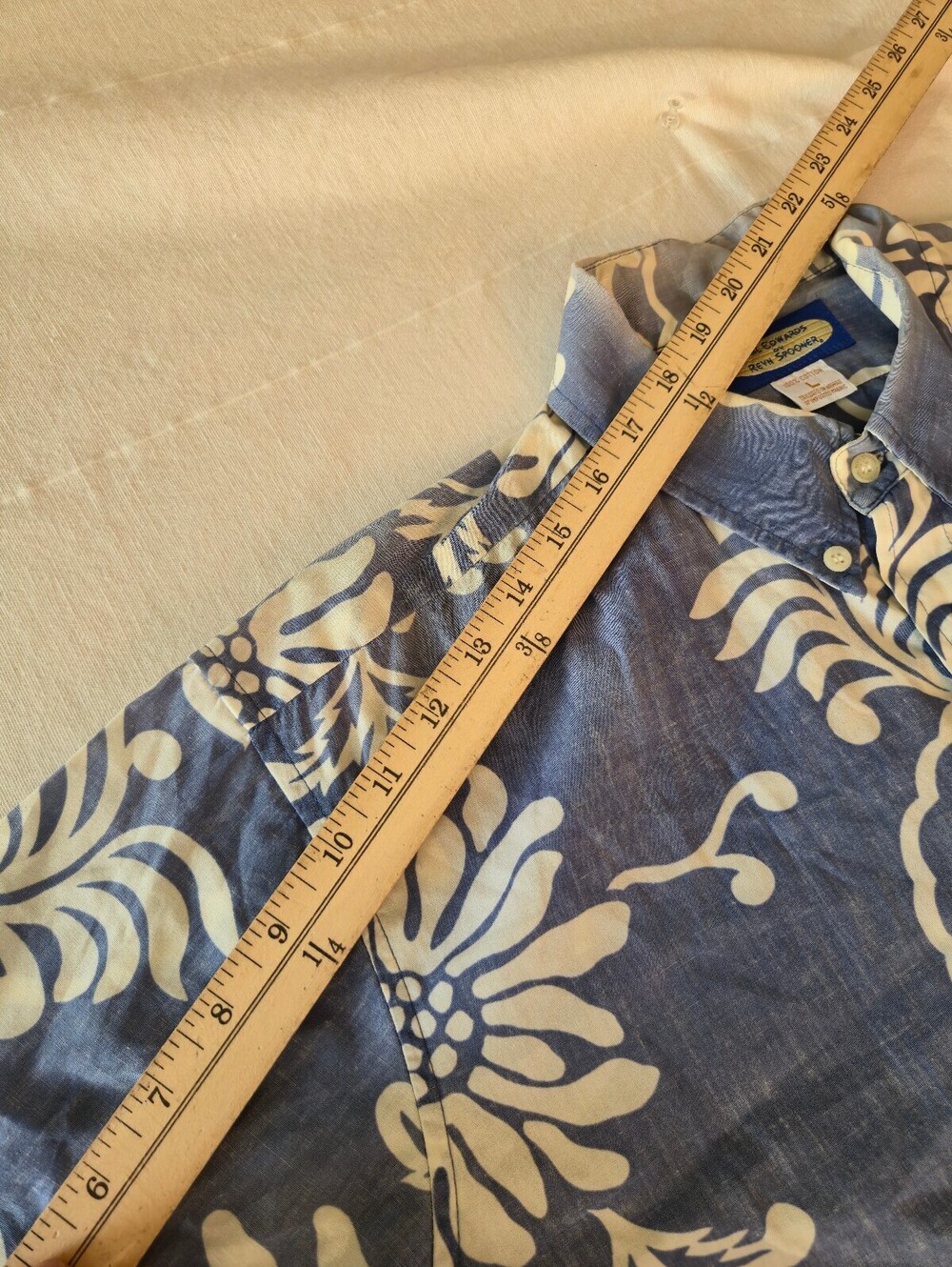 Reyn Spooner Phil Edwards Blue Floral Cotton Shirt Size Large - Picture 3 of 5